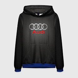 Толстовка-худи мужская Audi карбон, цвет: 3D-синий