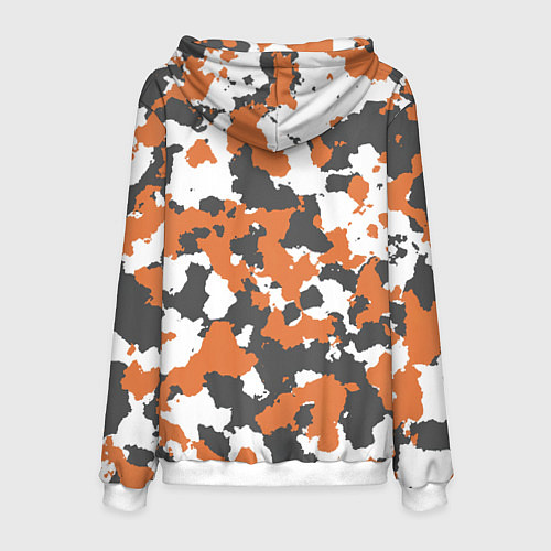 Мужская толстовка Orange Camo / 3D-Белый – фото 2