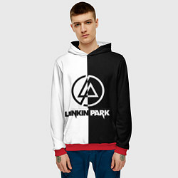 Толстовка-худи мужская Linkin Park ЧБ, цвет: 3D-красный — фото 2