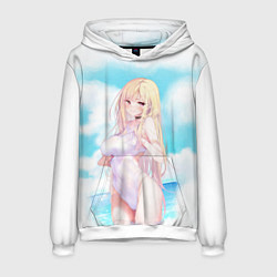 Толстовка-худи мужская Китагава в купальнике, цвет: 3D-белый