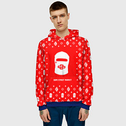 Толстовка-худи мужская Узор Red Dope Ski Mask Dope Street Market, цвет: 3D-синий — фото 2