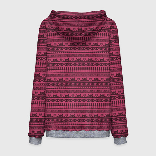 Мужская толстовка Узор - Котики / 3D-Меланж – фото 2