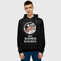 Толстовка-худи мужская Do business in Russia, цвет: 3D-черный — фото 2