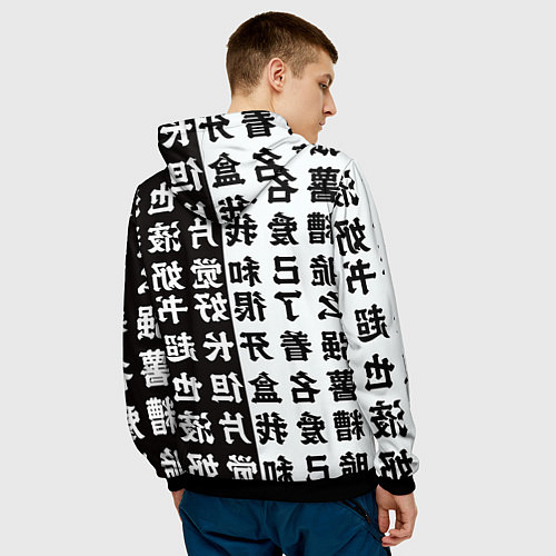 Мужская толстовка Шинобу Кочо и иероглифы Клинок рассекающий демонов / 3D-Черный – фото 4