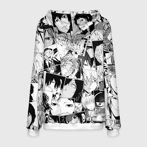 Мужская толстовка Bungo Stray Dogs pattern / 3D-Белый – фото 2