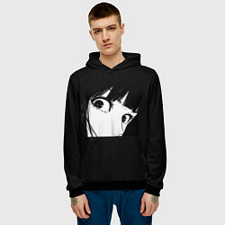 Толстовка-худи мужская Аниме Персонаж Взгляд, цвет: 3D-черный — фото 2