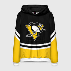 Толстовка-худи мужская Pittsburgh Penguins Питтсбург Пингвинз, цвет: 3D-белый
