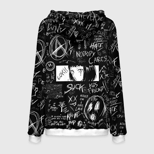 Мужская толстовка Аниме Анархия eyes love / 3D-Белый – фото 2