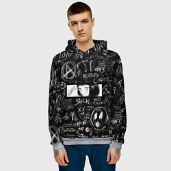 Толстовка-худи мужская Аниме Анархия eyes love, цвет: 3D-меланж — фото 2