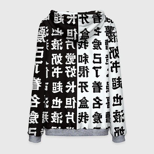Мужская толстовка Макима и иероглифы человек бензопила Chainsaw man / 3D-Меланж – фото 2
