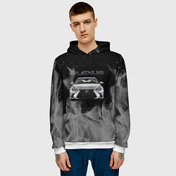 Толстовка-худи мужская Lexus лексус огонь, цвет: 3D-белый — фото 2