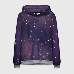 Толстовка-худи мужская Звездное ночное небо Галактика Космос, цвет: 3D-меланж