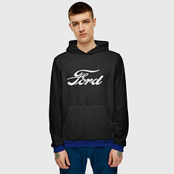 Толстовка-худи мужская Ford форд крбон, цвет: 3D-синий — фото 2