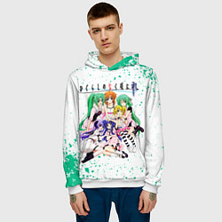 Толстовка-худи мужская Когда плачут цикады: Карма, персонажи, цвет: 3D-белый — фото 2