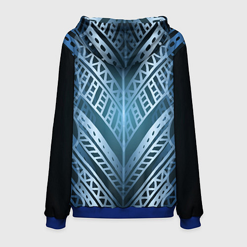 Мужская толстовка Неоновый абстрактный узор Синий и голубой неон на / 3D-Синий – фото 2