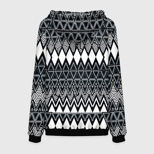Мужская толстовка Белые ромбы / 3D-Черный – фото 2