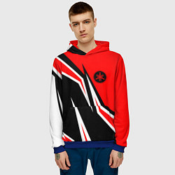 Толстовка-худи мужская ЯМАХА - YAMAHA Красный спортивный, цвет: 3D-синий — фото 2