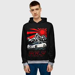 Толстовка-худи мужская Мазда RX - 7, цвет: 3D-меланж — фото 2