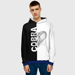 Толстовка-худи мужская КОБРА COBRA ЧБ, цвет: 3D-синий — фото 2