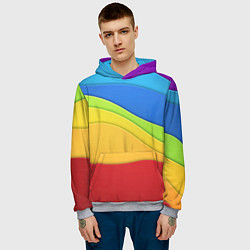 Толстовка-худи мужская Fashion pattern 2022 Wave, цвет: 3D-меланж — фото 2