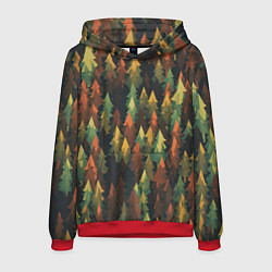Толстовка-худи мужская Spruce forest, цвет: 3D-красный
