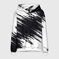 Толстовка-худи мужская БЕЛАЯ КРАСКА БРЫЗГИ, цвет: 3D-белый