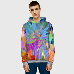 Толстовка-худи мужская Abstract color pattern Summer 2022, цвет: 3D-меланж — фото 2