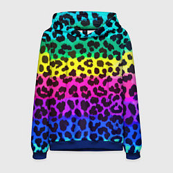 Толстовка-худи мужская Leopard Pattern Neon, цвет: 3D-синий