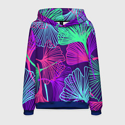 Толстовка-худи мужская Neon color pattern Fashion 2023, цвет: 3D-синий