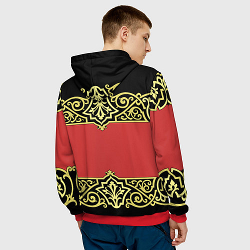 Мужская толстовка Славянский Узор Вензеля 3D / 3D-Красный – фото 4