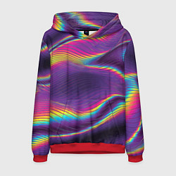 Толстовка-худи мужская Neon fashion pattern Wave, цвет: 3D-красный