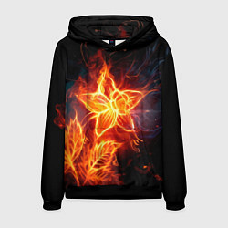 Толстовка-худи мужская Flower Neon Fashion 2035 Flame, цвет: 3D-черный