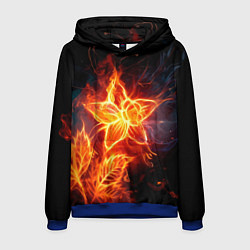 Толстовка-худи мужская Flower Neon Fashion 2035 Flame, цвет: 3D-синий