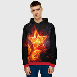Толстовка-худи мужская Flower Neon Fashion 2035 Flame, цвет: 3D-красный — фото 2
