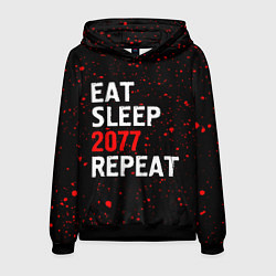 Мужская толстовка Eat Sleep 2077 Repeat Краска