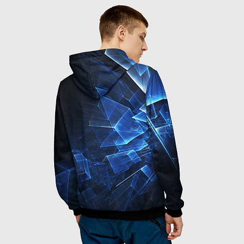 Мужская толстовка Трехмерные кубы / 3D-Черный – фото 4
