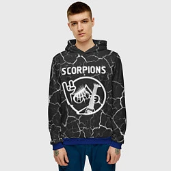 Толстовка-худи мужская Scorpions КОТ Трещины, цвет: 3D-синий — фото 2