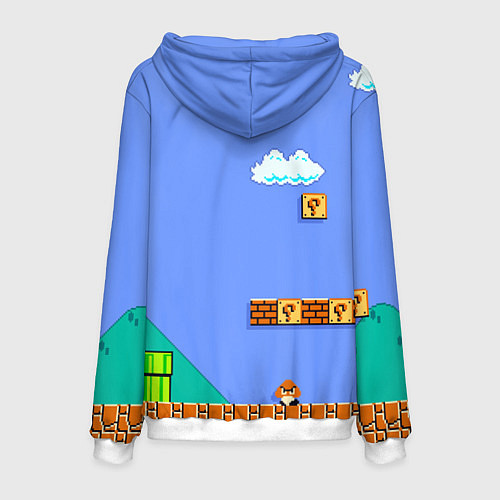 Мужская толстовка Марио дизайн / 3D-Белый – фото 2