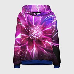 Толстовка-худи мужская Неоновый Цветок Neon Flower, цвет: 3D-синий