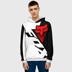 Толстовка-худи мужская MOTO FOX - Мотокросс, цвет: 3D-белый — фото 2