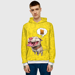 Толстовка-худи мужская BeerBull, цвет: 3D-белый — фото 2