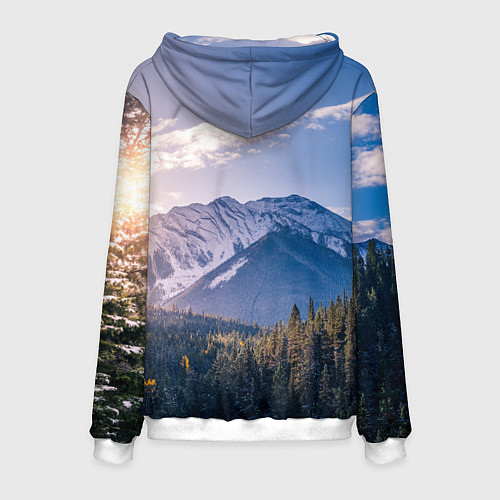 Мужская толстовка Горы Лес Солнце / 3D-Белый – фото 2