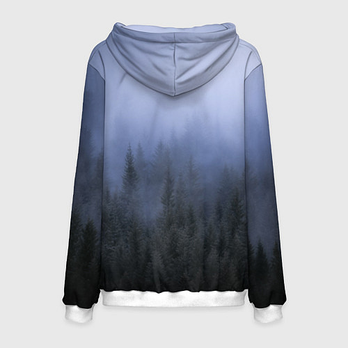 Мужская толстовка Лес в ночи / 3D-Белый – фото 2
