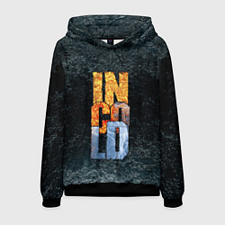 Толстовка-худи мужская IN COLD логотип на темном фоне, цвет: 3D-черный