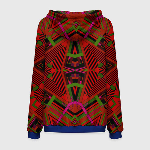 Мужская толстовка Геометрический этнический арабский узор в красно ч / 3D-Синий – фото 2