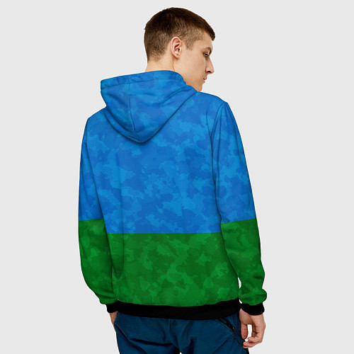 Мужская толстовка ВДВ РАЗОРВАННАЯ ТКАНЬ / 3D-Черный – фото 4