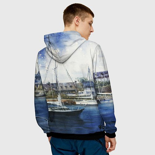 Мужская толстовка Во французской гавани / 3D-Черный – фото 4