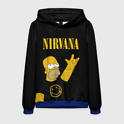 Толстовка-худи мужская NIRVANA ГОМЕР СИМПСОН, SIMPSONS, цвет: 3D-синий