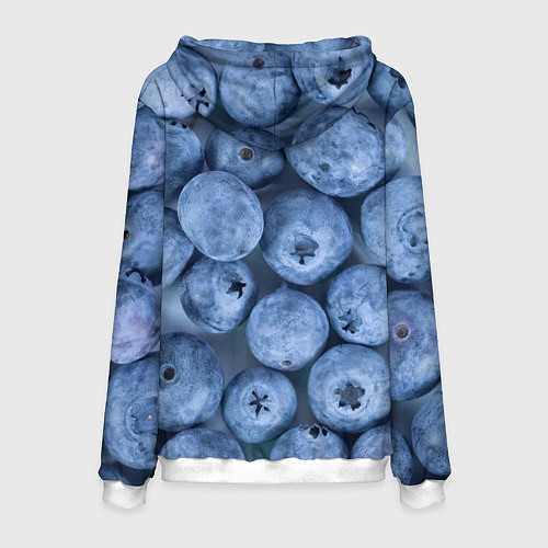 Мужская толстовка Голубика - фон / 3D-Белый – фото 2