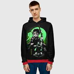 Толстовка-худи мужская КЛИНОК, РАССЕКАЮЩИЙ ДЕМОНОВ ТАНДЖИРО КАМАДО, цвет: 3D-красный — фото 2